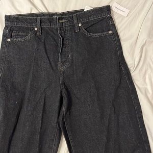 NEW BANANA REPUBLIC ULTRA HIGH RISE BARREL JEAN VERY DARK DENIM ALMOST BLACK